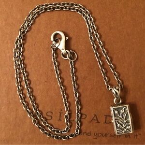 Vintage Silpada Sterling Silver Locket Pendant Necklace With Lobster Clasp